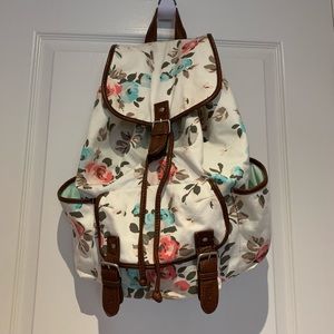 Aeropostale Floral Print Canvas Backpack